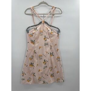 Wild Fable M Dress Linen Halter Bella Dolce Euro Summer Citrus Arancia Orange